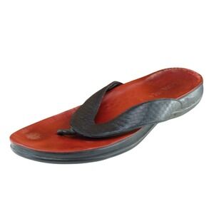 Language‎ Men's Size 42 Black Leather Flip Flop Sandals Casual Comfort 800
